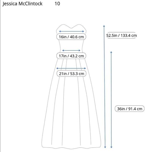 JESSICA McCLINTOCK MIDNIGHT BLACK STRAPLESS VELVET TRIM GOWN 10 NWT - Picture 16 of 16